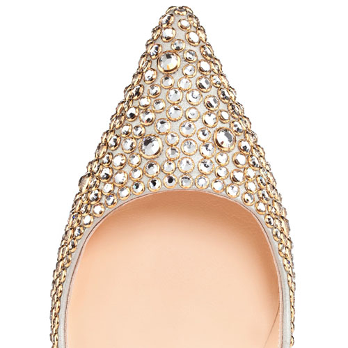 Christian Louboutin Pigalle 120mm Strass Pumps Gold | Louboutin Sale