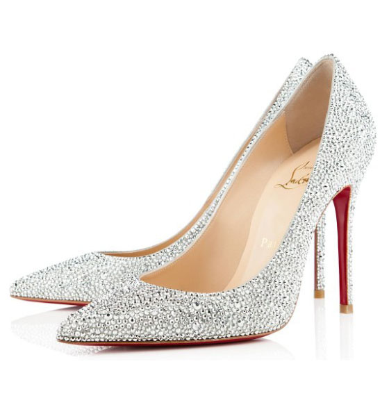 Christian Louboutin Decollete 554 100mm Strass Silver | Louboutin Sale