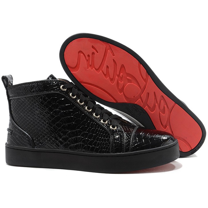 Men's Christian Louboutin Louis High Top Sneakers Black | Louboutin Sale