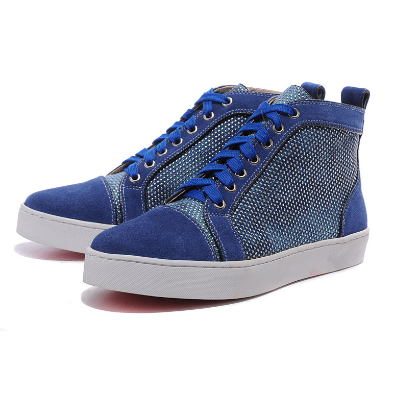 Men&#39;s Christian Louboutin Ablazely Apricot Sneakers Blue | Louboutin Sale