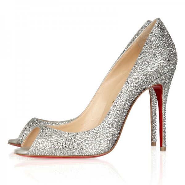 Christian Louboutin Sexy Strass 100mm Swarovski Crystal Peep Toe