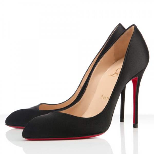 Christian Louboutin Pigalle Corneille 100mm Satin Pumps Black