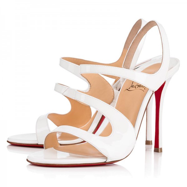 Christian Louboutin Vavazou 100mm Patent Sandals Latte