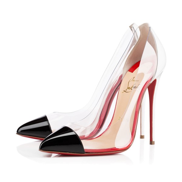 Christian Louboutin Debout 100mm PVC Pumps Black/Transp