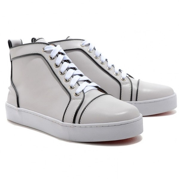 Christian Louboutin Louis Jeweled High Top Sneakers White | Louboutin Sale