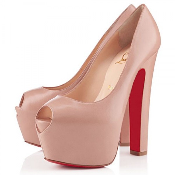 Christian Louboutin Shameless 160mm Peep Toe Pumps Nude