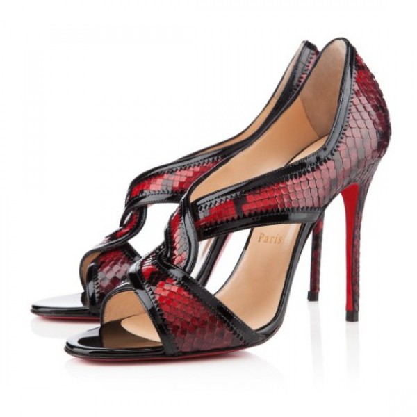 Christian Louboutin Suzanana 100mm Peep Toe Pumps Red