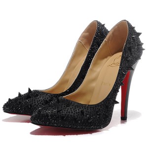 Christian Louboutin Pigalle Spikes 120 Strass Pumps Black