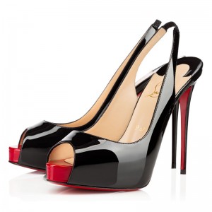 Christian Louboutin Pivate Number 120mm Slingbacks Black/Red