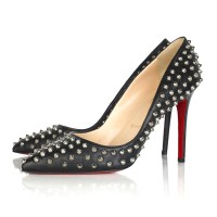Christian Louboutin Pigalle Spikes 100mm Pumps Black/Silver