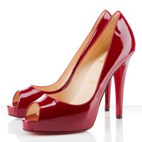 Christian Louboutin Very Prive 120mm Peep Toe Pumps Red