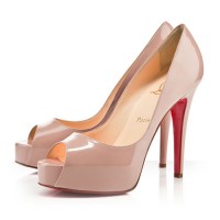 Christian Louboutin Hyper Prive 120mm Patent Pumps Nude