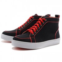 Men's Christian Louboutin Pony Sneakers Black/Red