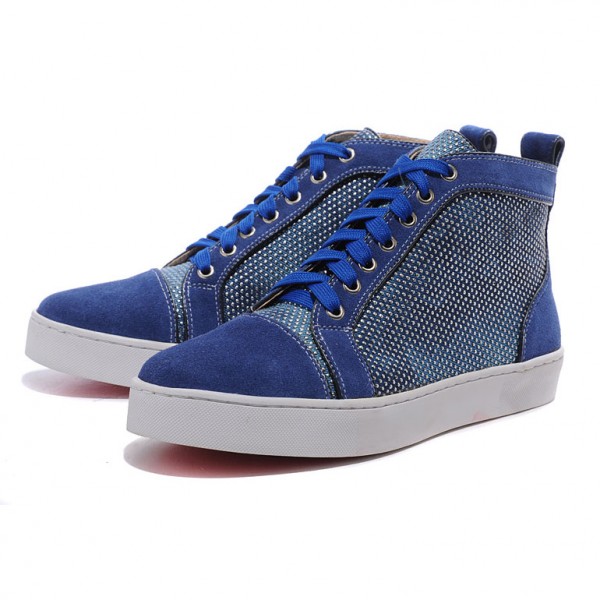 Men's Christian Louboutin Ablazely Apricot Sneakers Blue