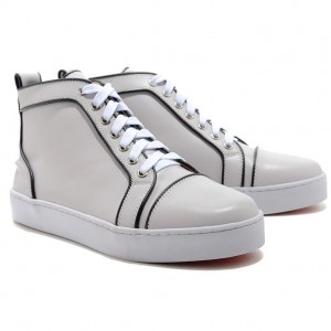 Christian Louboutin Louis Jeweled High Top Sneakers White