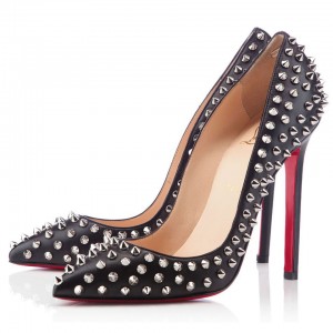 Christian Louboutin Pigalle Spikes 120mm Pumps Black/Silver