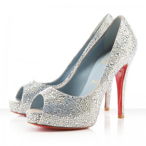 Christian Louboutin Very Riche 120mm Strass Silver