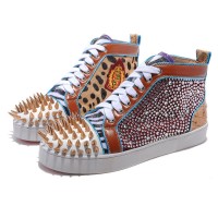 Men's Christian Louboutin Sneakers Gold Coloured Diamond