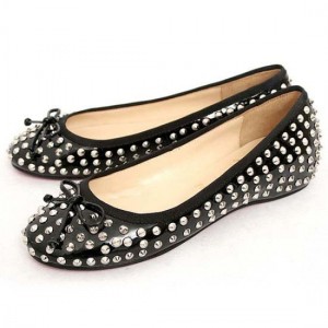 Christian Louboutin Big Kiss Spiked Flat Black