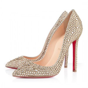 Christian Louboutin Pigalle 120mm Strass Pumps Gold