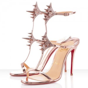 Christian Louboutin Lady Max 100mm Patent Sandals Nude