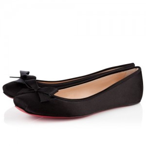 Christian Louboutin Boudoir Satin Ballerina Black