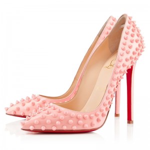 Christian Louboutin Pigalle Spikes 120mm Patent Baby Pink