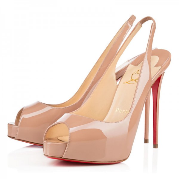 Christian Louboutin Pivate Number 120mm Slingbacks Nude