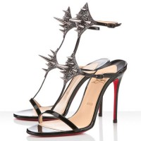 Christian Louboutin Lady Max 100mm Patent Sandals Black