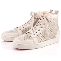 Men's Christian Louboutin Rantulow High Top Sneakers White