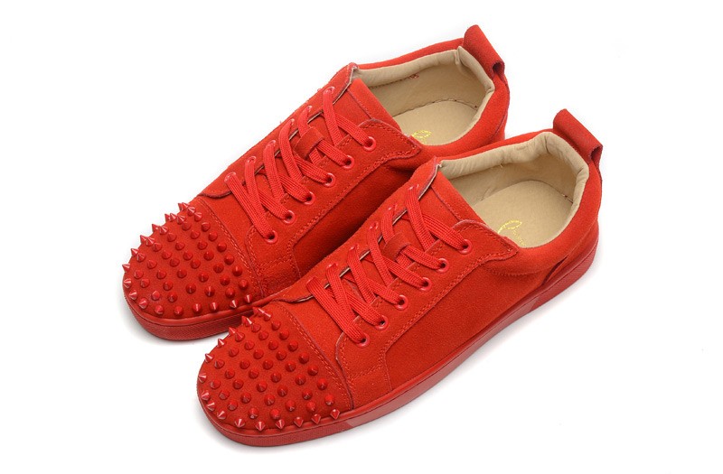 Men's Christian Louboutin Louis Studded Top Sneakers Red | Louboutin Sale